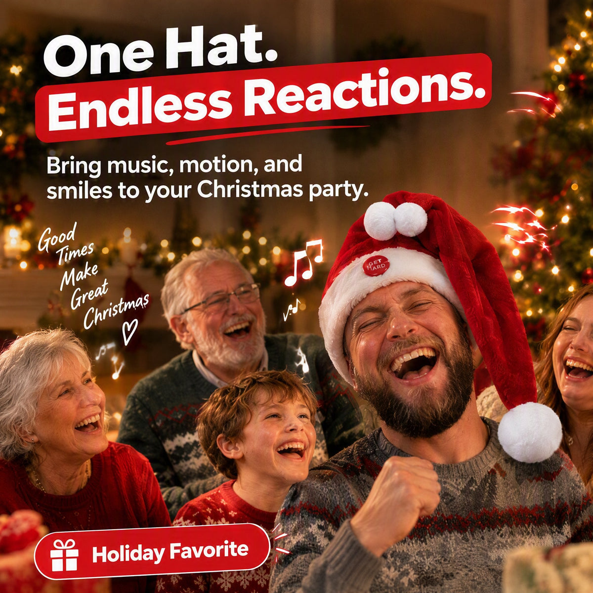 🎅 Singing & Dancing Santa Hat – The Christmas Hat That Steals the Party