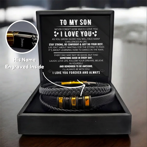 To My Son - Never Alone - Braided Bracelet Set