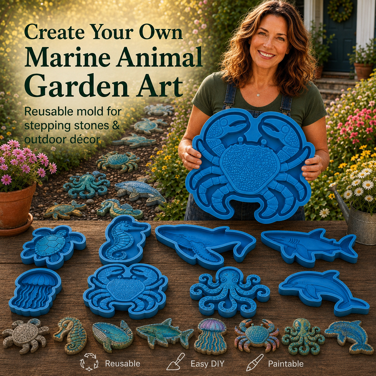 💥 LAST DAY 49% OFF - 🌊 Reusable Ocean Theme Garden Art Mold – Make Your Garden Truly One of a Kind (📦Buy 2 Free Shipping)