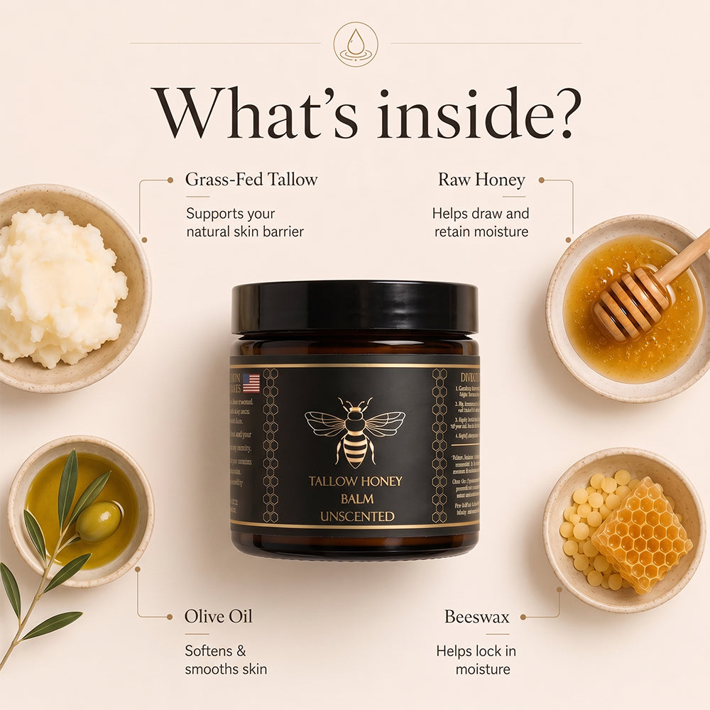 Organic Tallow Honey Balm to Help Erase Fine Lines, Wrinkles, and Age Spots