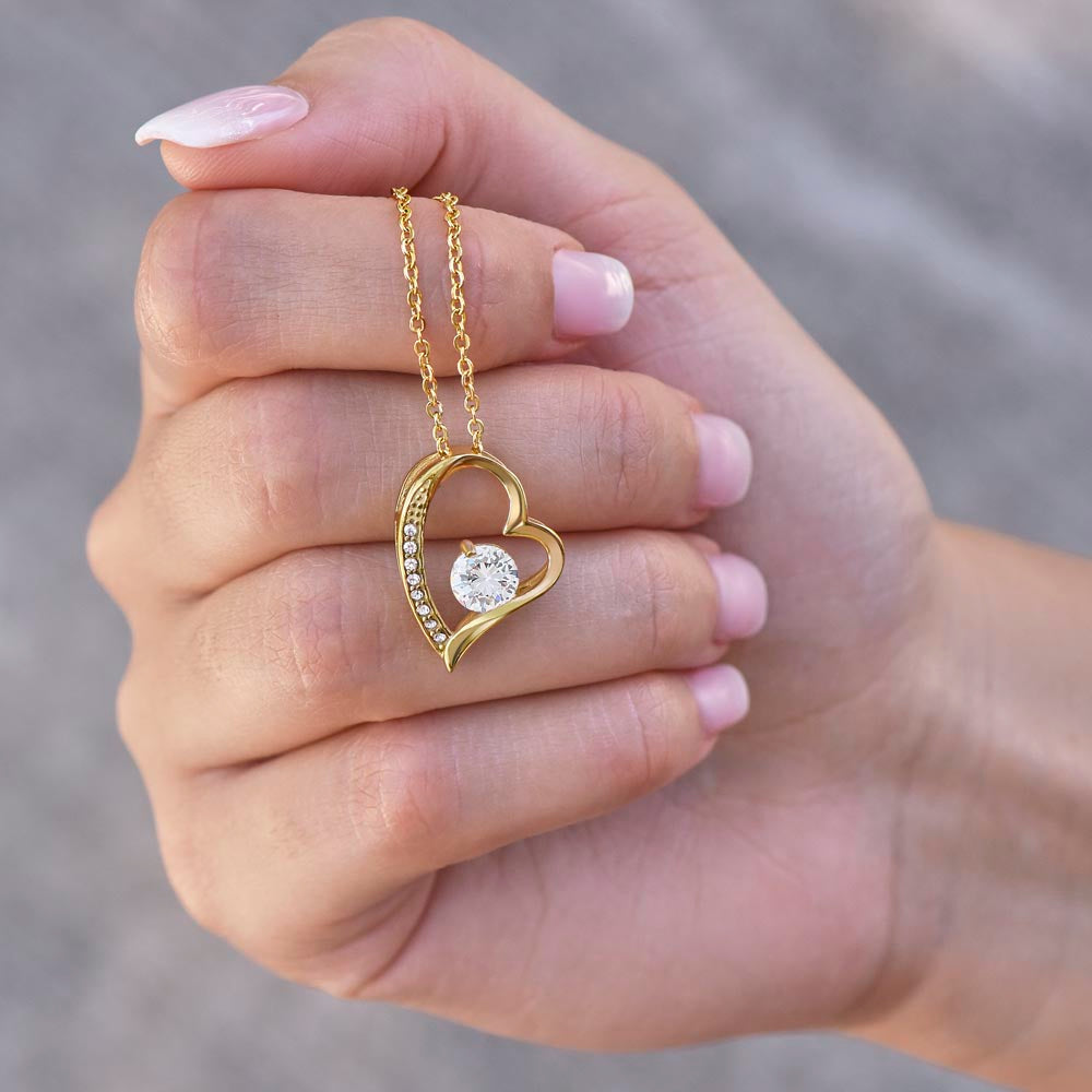 To My Mom - I Love You Heart Necklace