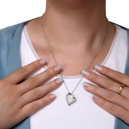 To My Mom - I Love You Heart Necklace