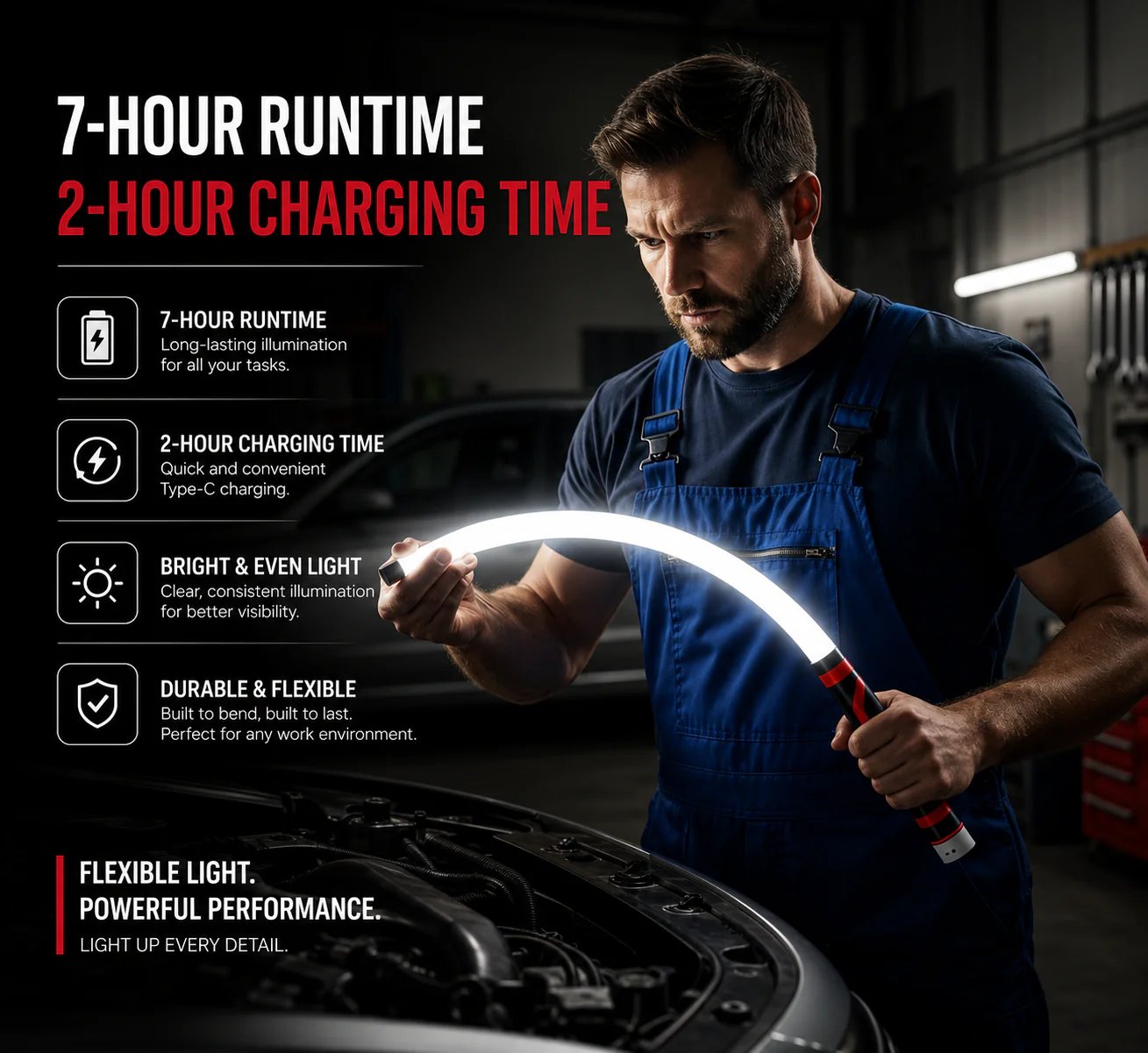 LED Car Repair Light Flashlight