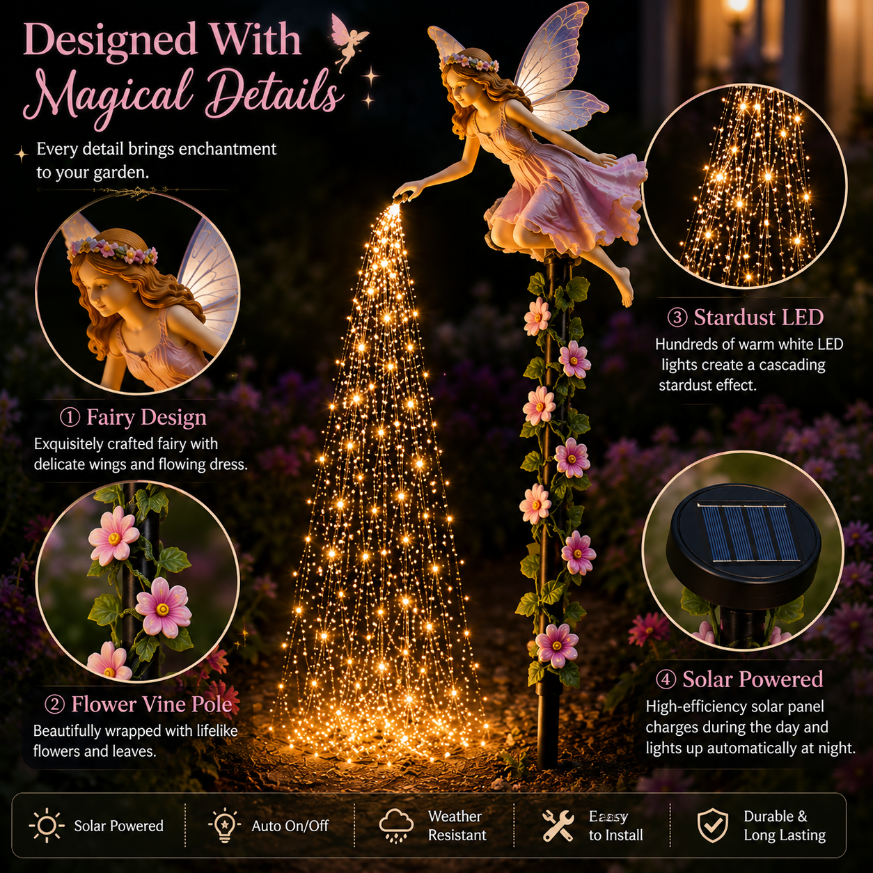 🔥🧚‍♀️Fairy Sprinkling Magic Dust Garden Light🌸