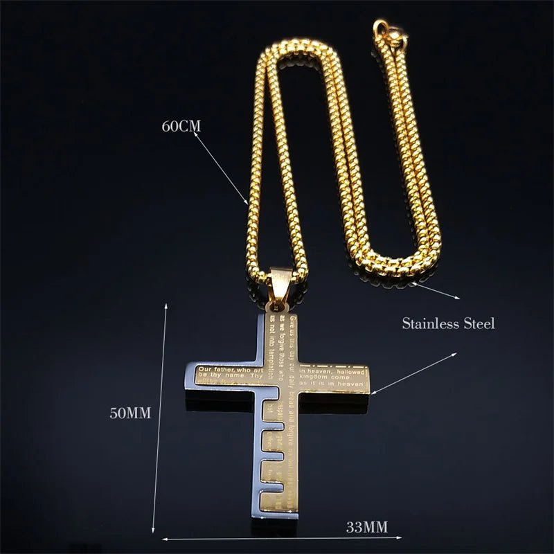The Lord's Prayer Cross Necklace A Quiet Reminder That You Are Never Alone