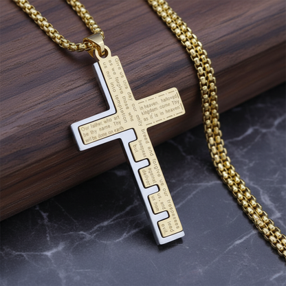 The Lord's Prayer Cross Necklace A Quiet Reminder That You Are Never Alone