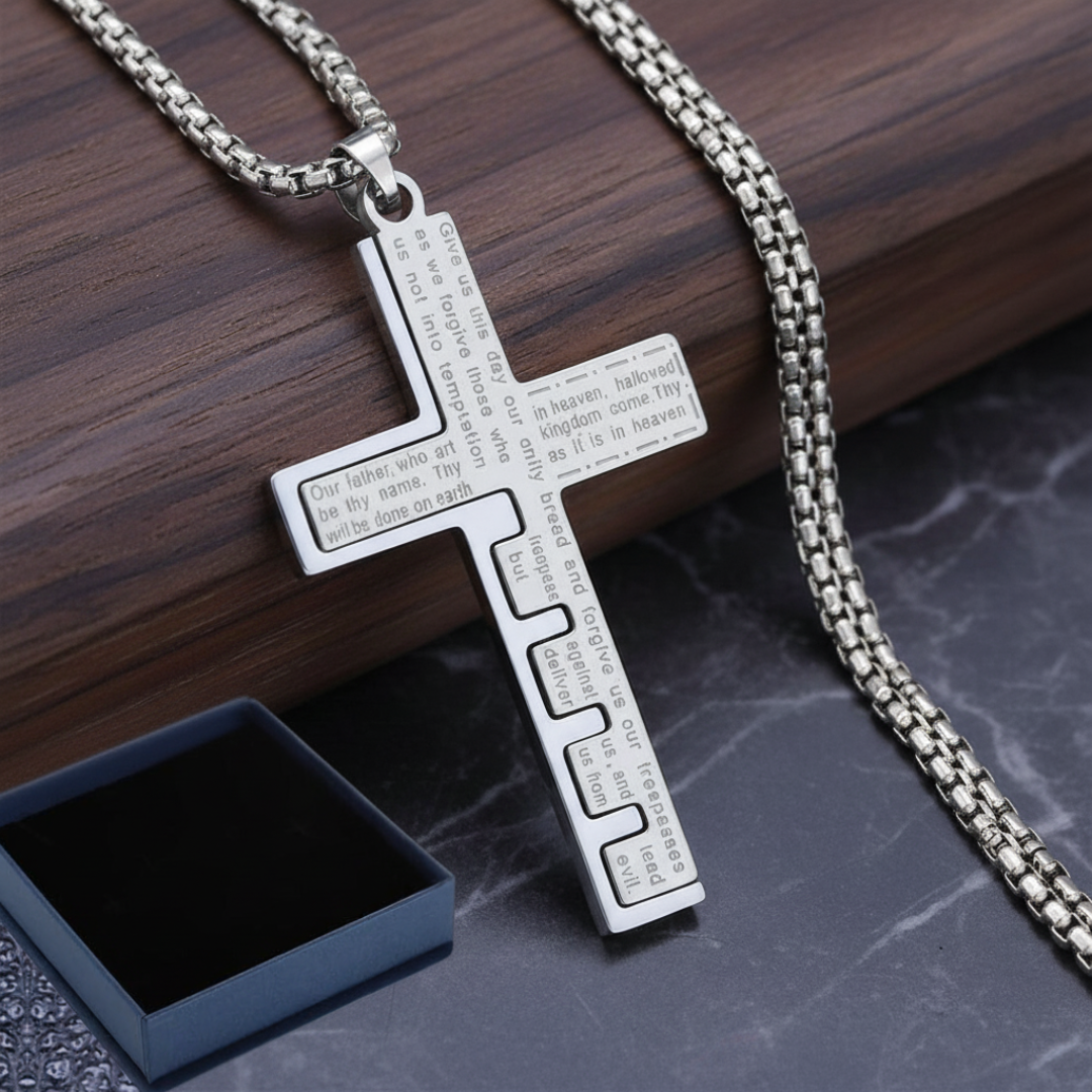 The Lord's Prayer Cross Necklace A Quiet Reminder That You Are Never Alone