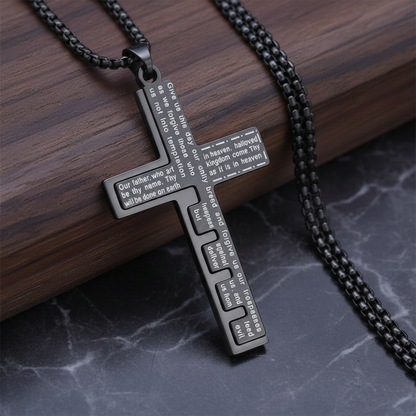 The Lord's Prayer Cross Necklace A Quiet Reminder That You Are Never Alone