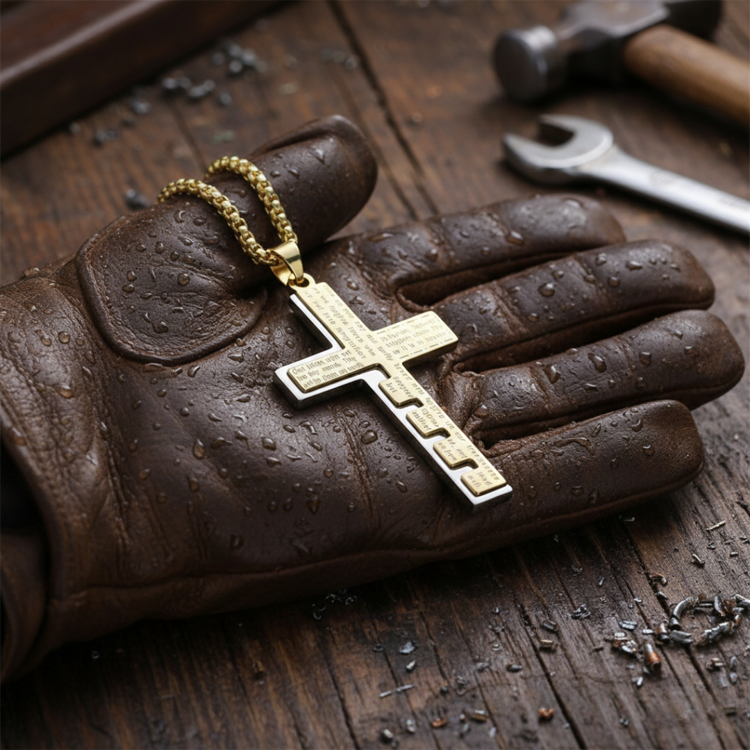 The Lord's Prayer Cross Necklace A Quiet Reminder That You Are Never Alone