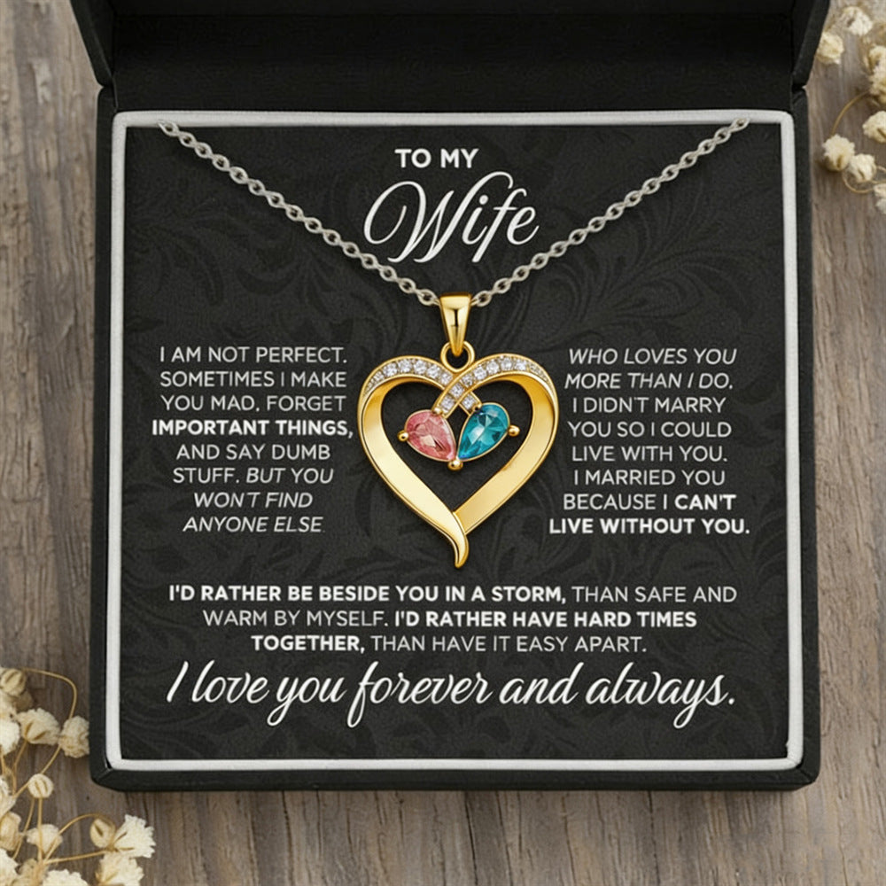 Always Yours – Birthstone Heart Necklace