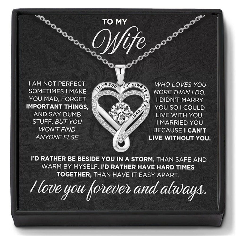 "To My Wife" Forever & Always Heart Necklace