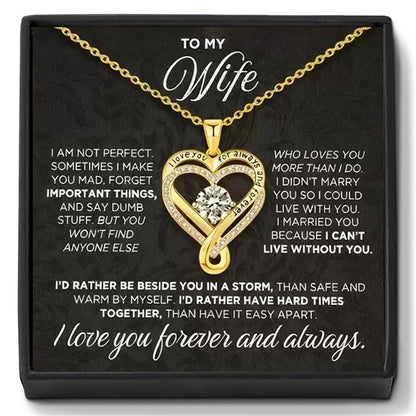 "To My Wife" Forever & Always Heart Necklace