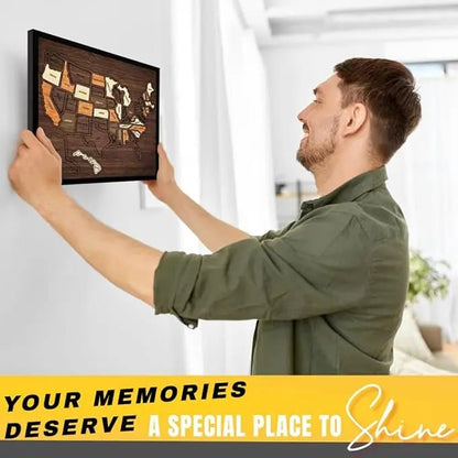 🔥Limited 49% off - USA Wooden Travel Map Puzzle for Adventure Lovers🧩