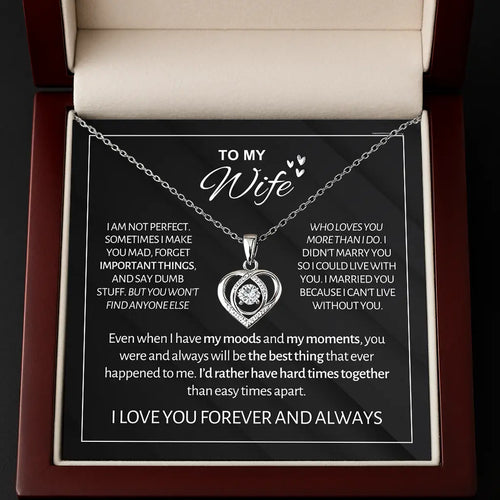 To My Wife - Forever & Always Heart Necklace
