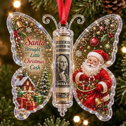 🦋💵 3D Embossed Butterfly Christmas Cash Gift Ornament – Holiday Money Holder Keepsake 🎄✨