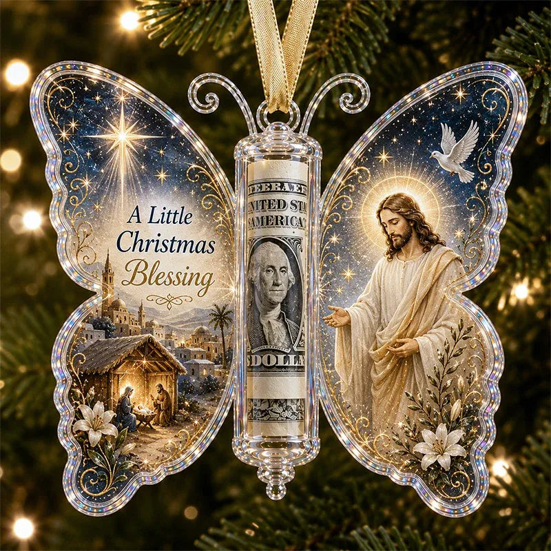 🦋💵 3D Embossed Butterfly Christmas Cash Gift Ornament – Holiday Money Holder Keepsake 🎄✨