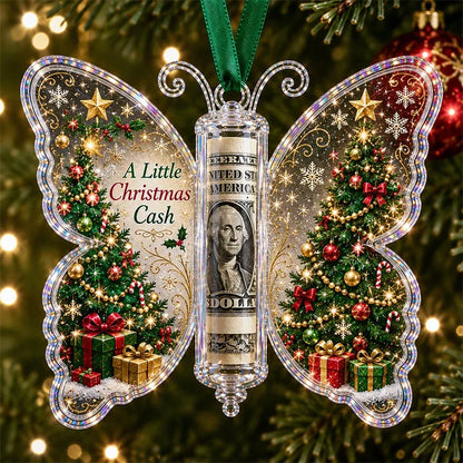 🦋💵 3D Embossed Butterfly Christmas Cash Gift Ornament – Holiday Money Holder Keepsake 🎄✨