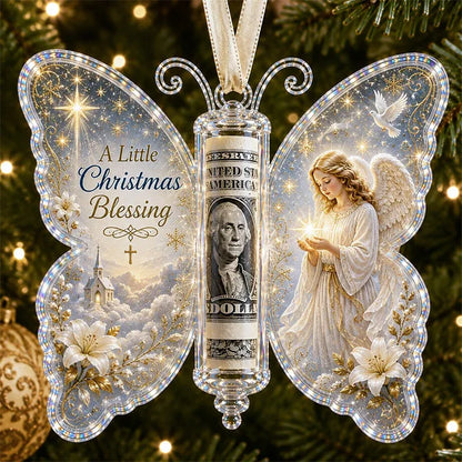 🦋💵 3D Embossed Butterfly Christmas Cash Gift Ornament – Holiday Money Holder Keepsake 🎄✨