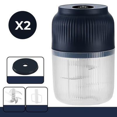 2 X Blue 320ml PP cup with six-blade Cyclone (with whisk)